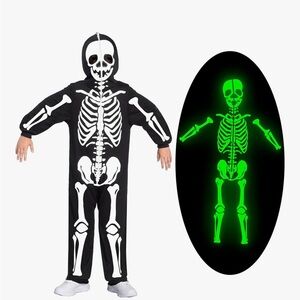 Glow-in-the-Dark Skeleton Kids Costume